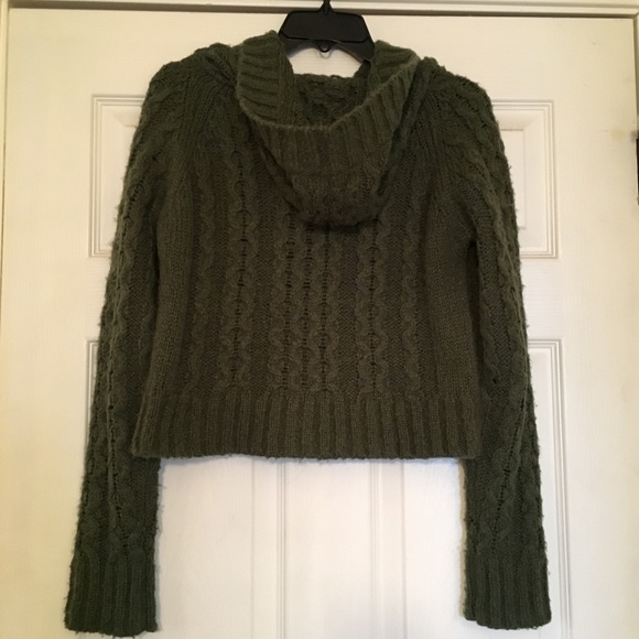 Free People green hooded sweater size medium - Picture 5 of 6